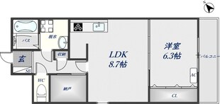 ロゼオ八尾の物件間取画像